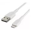 BELKIN Καλώδιο Lightning σε USB-A, πλεκτό, 1 m, Λευκό
