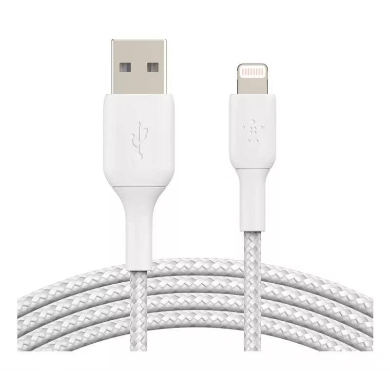 Καλώδιο BELKIN Lightning σε USB-A πλεκτό 2m λευκό