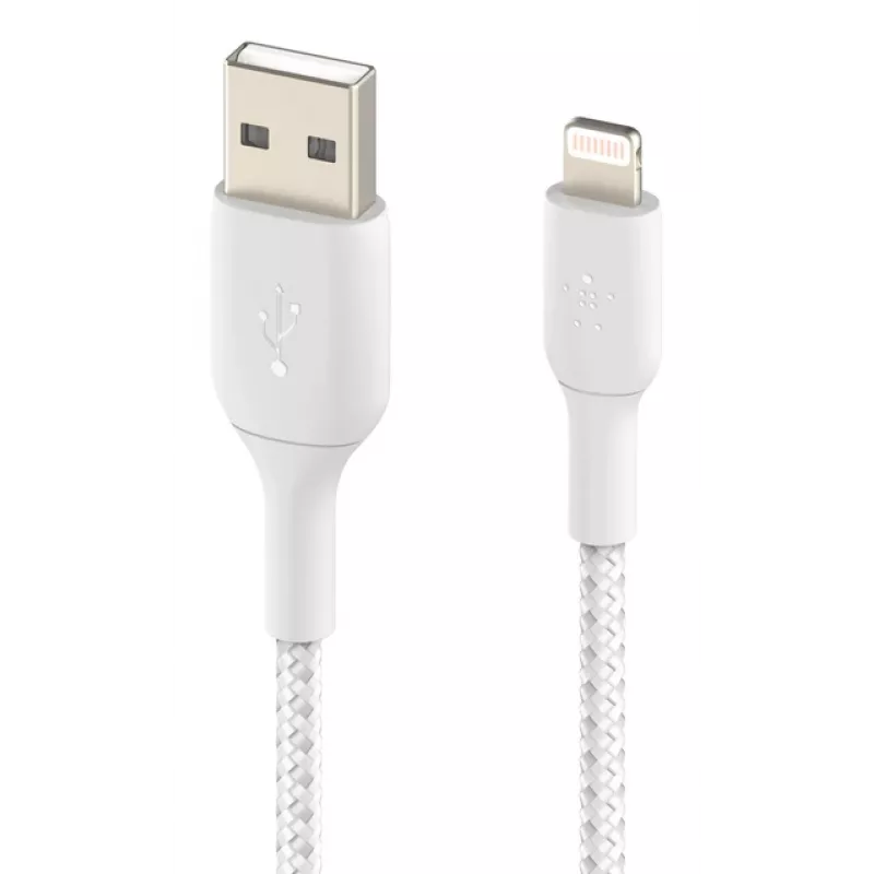 Καλώδιο BELKIN Lightning σε USB-A πλεκτό 2m λευκό