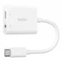 Προσαρμογέας φόρτισης BELKIN Rockstar 3,5 mm ήχος + USB-C λευκό
