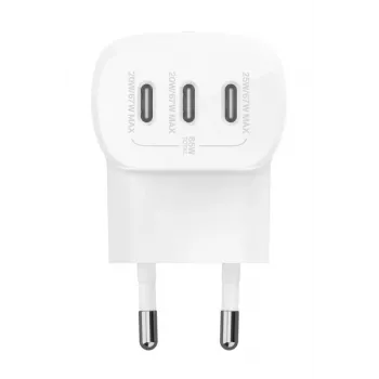 Φορτιστής τοίχου BELKIN - Boostcharge - Φορτιστής USB-C 3 θυρών - Με PPS 67W - λευκός
