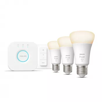 Philips Hue White Starterkit: 3 E27 Smart Λάμπες (1100) + Διακόπτης Dimmer