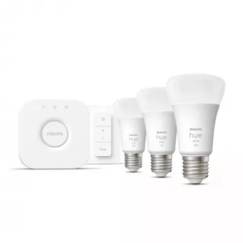 Philips Hue White Starterkit: 3 E27 Smart Λάμπες (1100) + Διακόπτης Dimmer