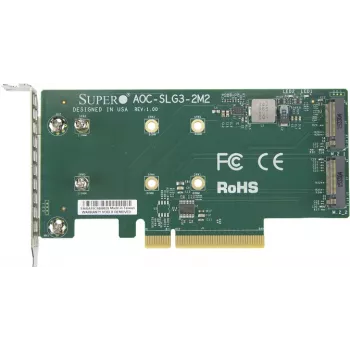 SUPERMICRO Low Profile PCI-E Riser Card υποστηρίζει 2x M2-Module (AOC-SLG3-2M2-O)