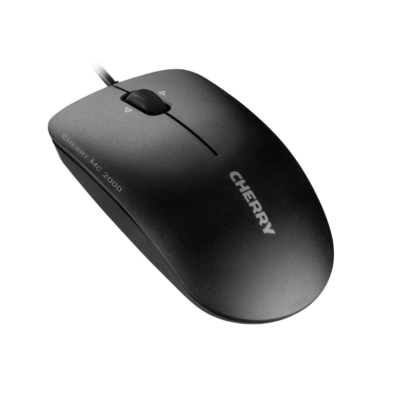 CHERRY MC 2000 Ενσύρματο Ποντίκι με Τροχό Κλίσης, Μαύρο, USB