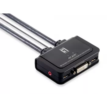 LevelOne 2-Port USB DVI-D Single Link καλώδιο KVM Switch, υποστήριξη ήχου