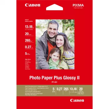 Canon PP-201 Glossy II φωτογραφικό χαρτί Plus 5x7 ίντσες – 20 φύλλα