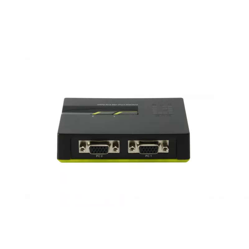 LevelOne 2-Port USB VGA KVM Switch, 2048 x 1536 Pixel, μαύρο, πράσινο