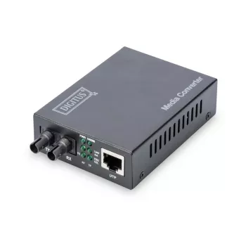 DIGITUS DN-82110-1 μετατροπέας μέσων Gigabit, πολυτροπικός 10/100/1000Base-T σε 1000Base-SX, RJ45 σε ST, 850 nm, έως 0,5 km