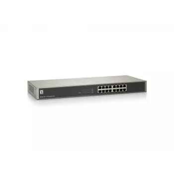 LevelOne 16-Port Gigabit Switch, Unmanaged, Gigabit Ethernet (10/100/1000), Vollduplex, τοποθέτηση σε rack