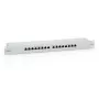 Equip 16-Port Cat.6 θωρακισμένο Patch Panel, ανοιχτό γκρι, RJ-45, χρυσό, Cat6, τοποθέτηση σε rack, 1U, γκρι