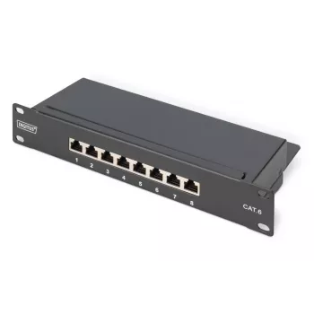 DIGITUS Patchpanel CAT6 8-Port θωρακισμένο μαύρο 10in