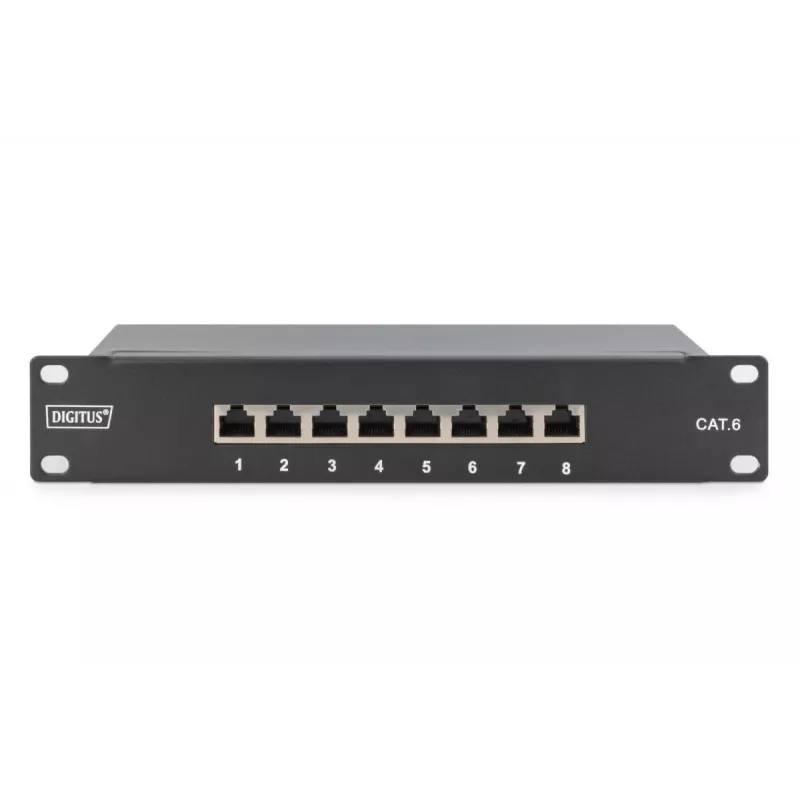 DIGITUS Patchpanel CAT6 8-Port θωρακισμένο μαύρο 10in