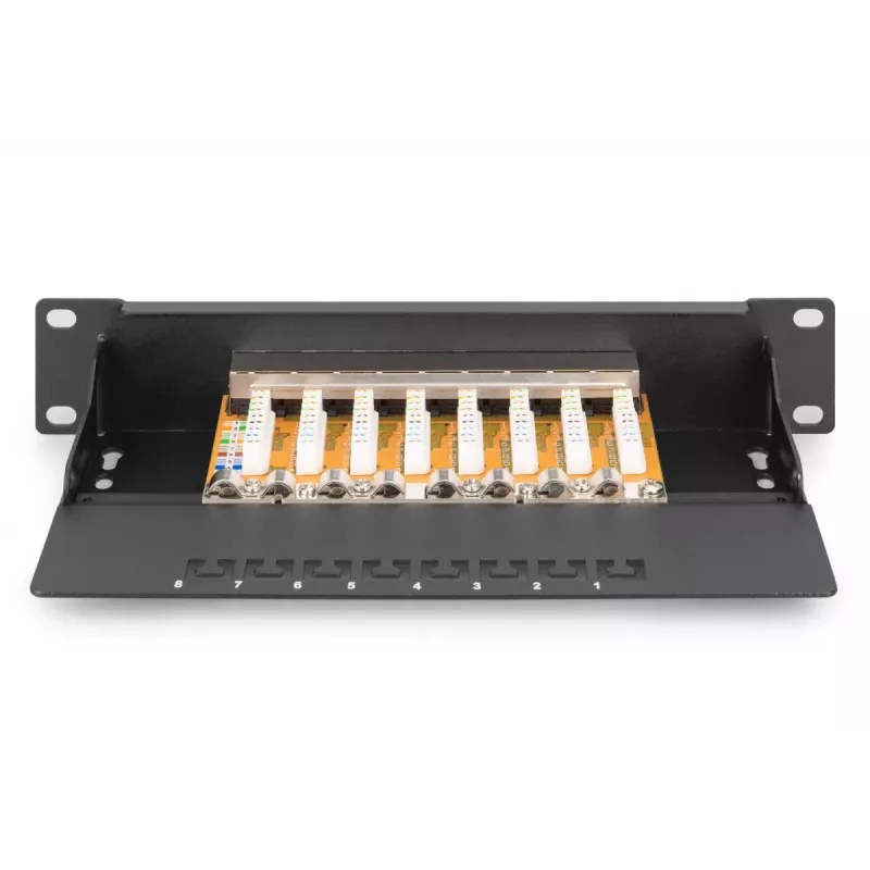 DIGITUS Patchpanel CAT6 8-Port θωρακισμένο μαύρο 10in