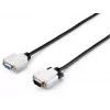 Equip Καλώδιο επέκτασης HD15 VGA, 3m, 3 m, VGA (D-Sub), VGA (D-Sub), αρσενικό, θηλυκό, μαύρο, ασημί