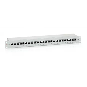 Equip Patch Panel 24 Θυρών Cat.6 θωρακισμένο, ανοιχτό γκρι