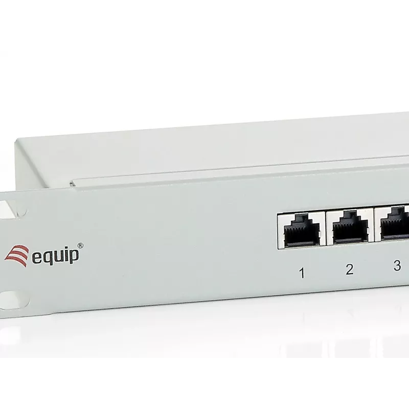 Equip Patch Panel 24 Θυρών Cat.6 θωρακισμένο, ανοιχτό γκρι