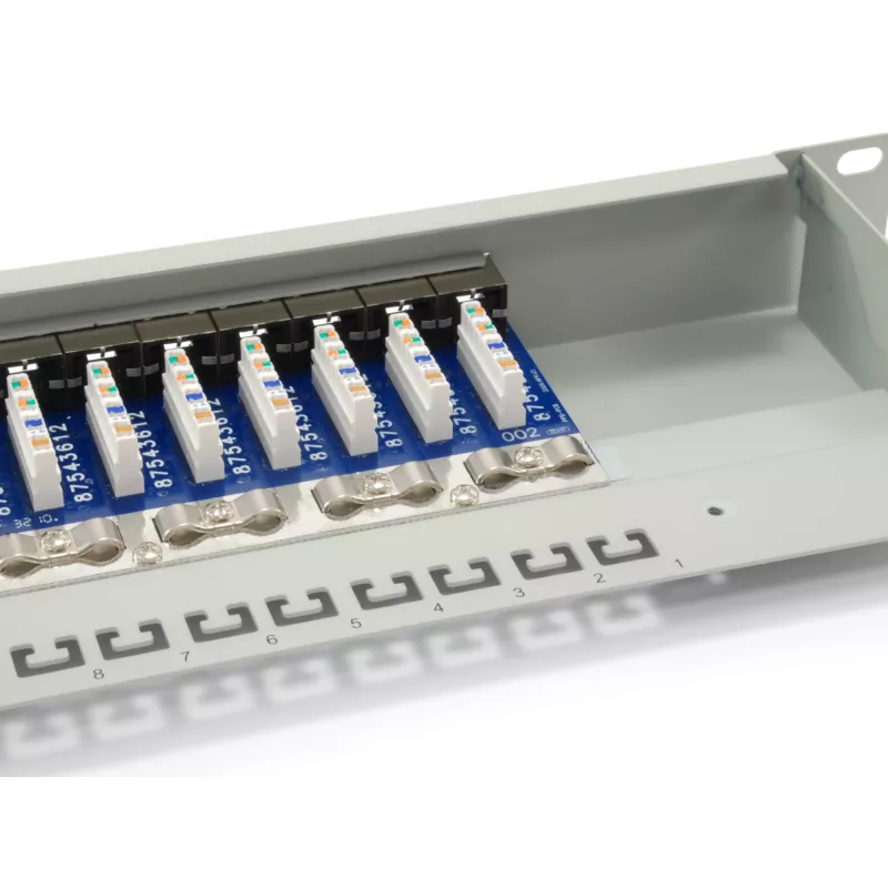Equip Patch Panel 24 Θυρών Cat.6 θωρακισμένο, ανοιχτό γκρι