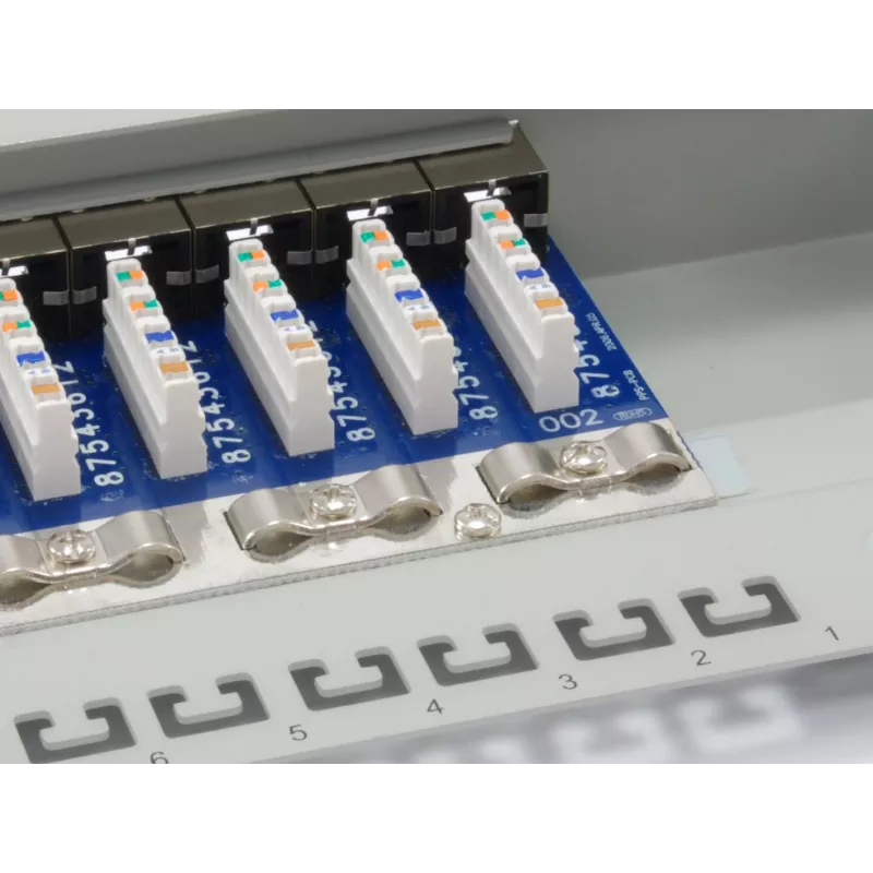 Equip Patch Panel 24 Θυρών Cat.6 θωρακισμένο, ανοιχτό γκρι