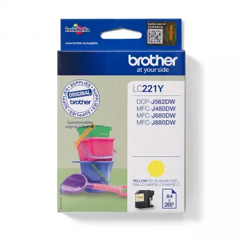 Brother LC221Y Μελανοδοχείο, 1 τεμ. Γνήσιο Κίτρινο