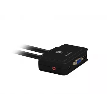 LevelOne Διακόπτης KVM 2-Port USB VGA Καλώδιο, Υποστήριξη ήχου, 2048 x 1536 Pixel, Μαύρο