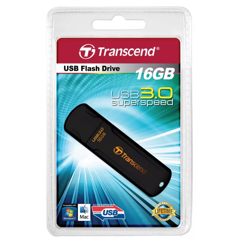 TRANSCEND Jetflash 700 - 16GB USB Stick - USB 3.0 - μαύρο