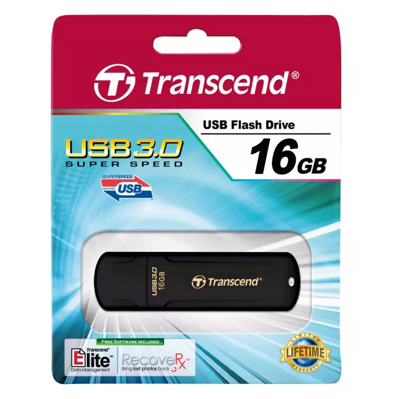 TRANSCEND Jetflash 700 - 16GB USB Stick - USB 3.0 - μαύρο