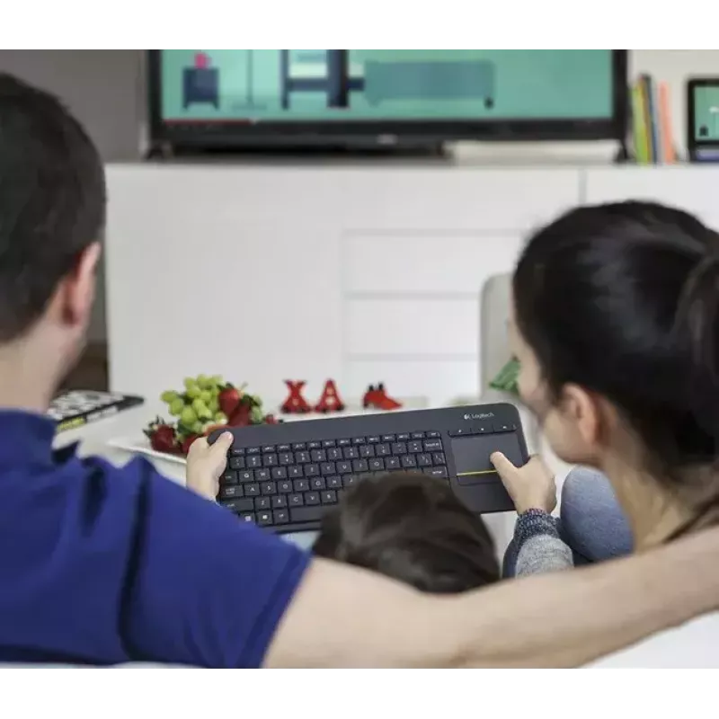 LOGITECH Wireless Touch Keyboard K400 Plus - μαύρο - Qwerty ολλανδικό