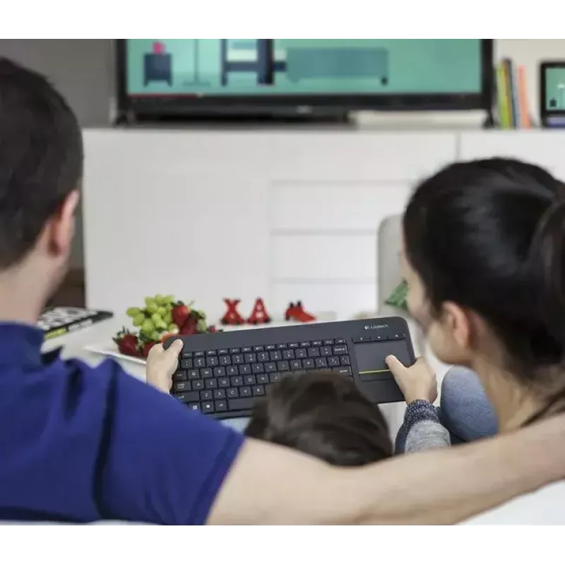 LOGITECH Wireless Touch Keyboard K400 Plus - μαύρο - Qwerty ολλανδικό