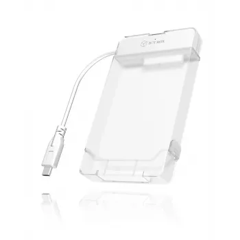 ICY BOX IB-AC703-C Θήκη HDD/SSD Διάφανο, λευκό 2,5 ιντσών