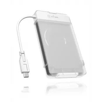 ICY BOX IB-AC703-C Θήκη HDD/SSD Διάφανο, λευκό 2,5 ιντσών
