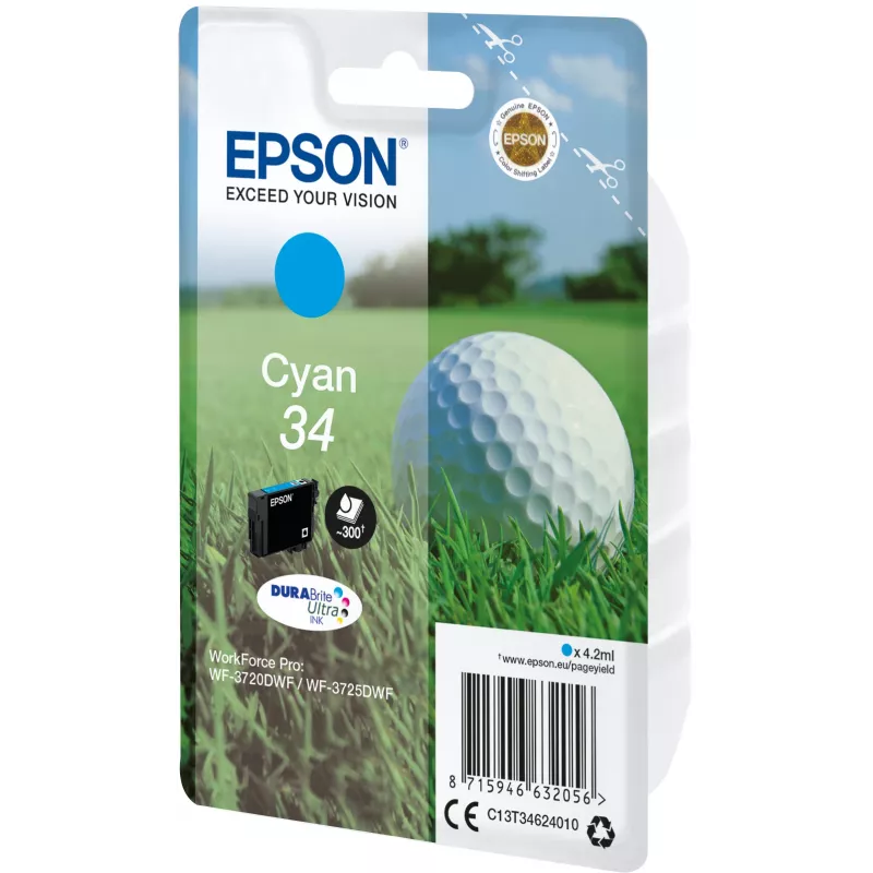 Epson Golf Ball Ατομική συσκευασία Cyan 34 DURABrite Ultra μελάνι