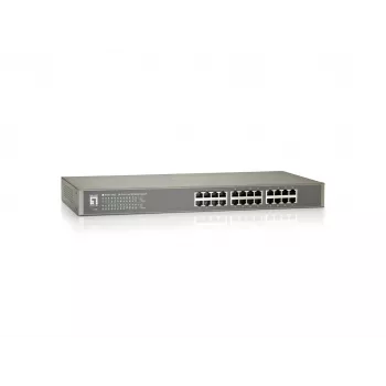 LevelOne διακόπτης Fast Ethernet 24 θυρών, unmanaged, Fast Ethernet (10/100), πλήρους διπλής κατεύθυνσης, τοποθέτηση σε rack