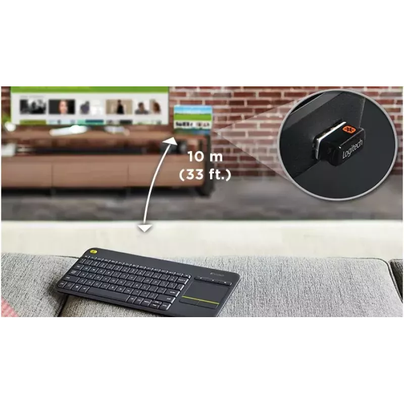 LOGITECH Wireless Touch Keyboard K400 Plus - μαύρο - QWERTZ γερμανικό