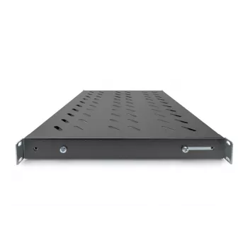 DIGITUS Ράφι σταθερό 1U, για ερμάρια βάθους 600 mm ρυθμιζόμενο, βάθος 350 mm, χρώμα μαύρο (RAL 9005)