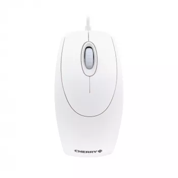 CHERRY WHEELMaus OPTICAL Ενσύρματο ποντίκι, Ανοιχτό γκρι, PS2/USB, Αμφιδέξιο, Οπτικό, USB Type-A, 1000 DPI, Λευκό