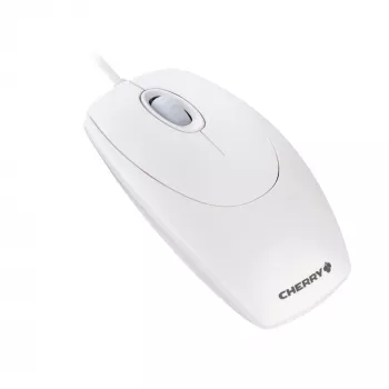 CHERRY WHEELMaus OPTICAL Ενσύρματο ποντίκι, Ανοιχτό γκρι, PS2/USB, Αμφιδέξιο, Οπτικό, USB Type-A, 1000 DPI, Λευκό