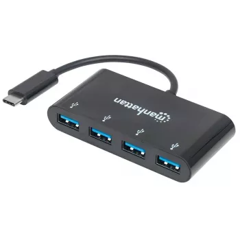Manhattan USB-C Dock/Hub, θύρες (4x): USB-A (4x), 5 Gbit/s (USB 3.2 Gen1 γνωστό και ως USB 3.0), τροφοδοσία μέσω USB (δεν απαιτείται εξωτερικό τροφοδοτικό), καλώδιο 20 cm, ισοδύναμο με HB30C4AB