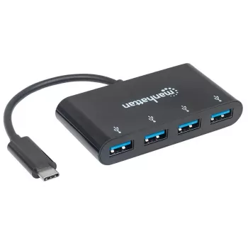 Manhattan USB-C Dock/Hub, θύρες (4x): USB-A (4x), 5 Gbit/s (USB 3.2 Gen1 γνωστό και ως USB 3.0), τροφοδοσία μέσω USB (δεν απαιτείται εξωτερικό τροφοδοτικό), καλώδιο 20 cm, ισοδύναμο με HB30C4AB