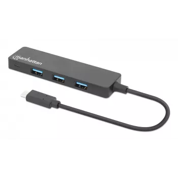 Manhattan USB-C Dock/Hub, θύρες (4): USB-A (x4), 5 Gbps (USB 3.2 Gen1 γνωστό και ως USB 3.0), τροφοδοσία μέσω USB (δεν απαιτείται εξωτερικό τροφοδοτικό), ισοδύναμο με HB30CM4AB