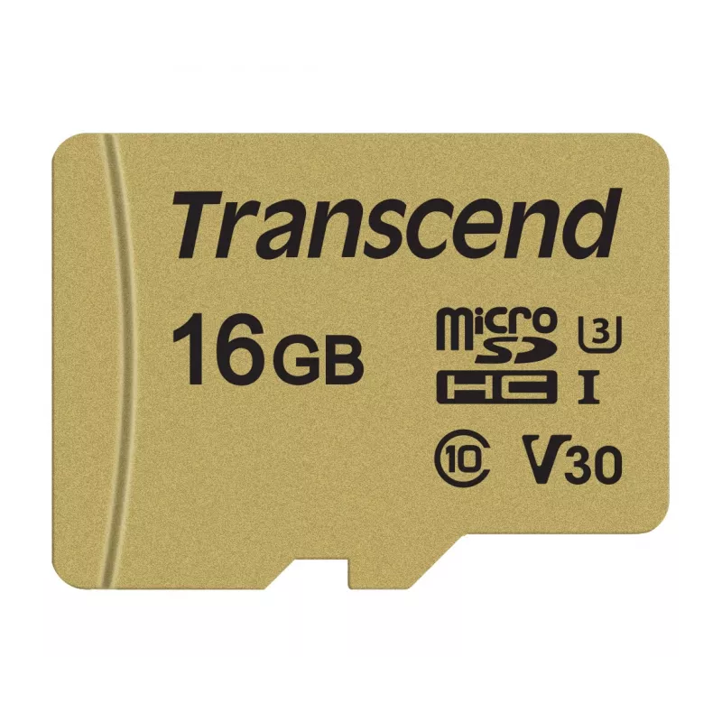 Κάρτα TRANSCEND Micro SDHC 500s 16 GB UHS-I U3 MLC με προσαρμογέα