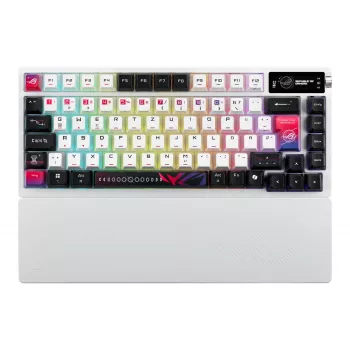 Πληκτρολόγιο ASUS ROG Azoth X Gaming USB + RF Wireless + Bluetooth QWERTZ λευκό