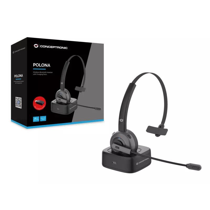 Conceptronic POLONA Ασύρματο Bluetooth Headset με βάση φόρτισης