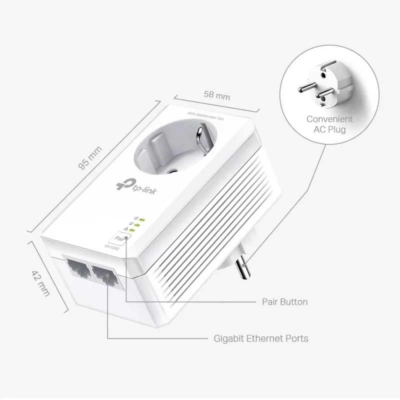 TP-Link TL-PA7027P KIT PowerLine Προσαρμογέας Δικτύου 1000 Mbit/s Ethernet LAN λευκό 2 τεμ.