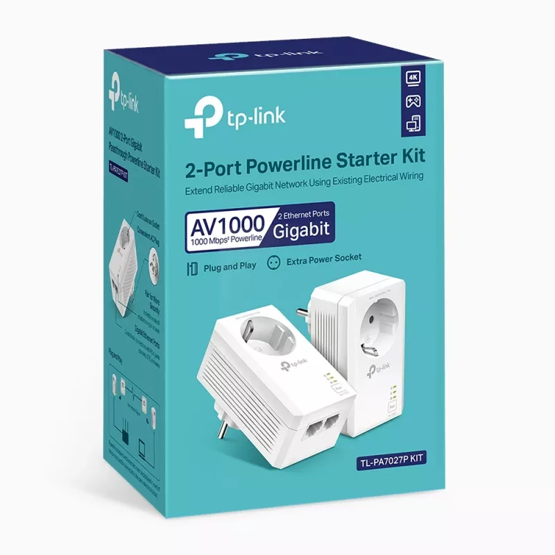 TP-Link TL-PA7027P KIT PowerLine Προσαρμογέας Δικτύου 1000 Mbit/s Ethernet LAN λευκό 2 τεμ.