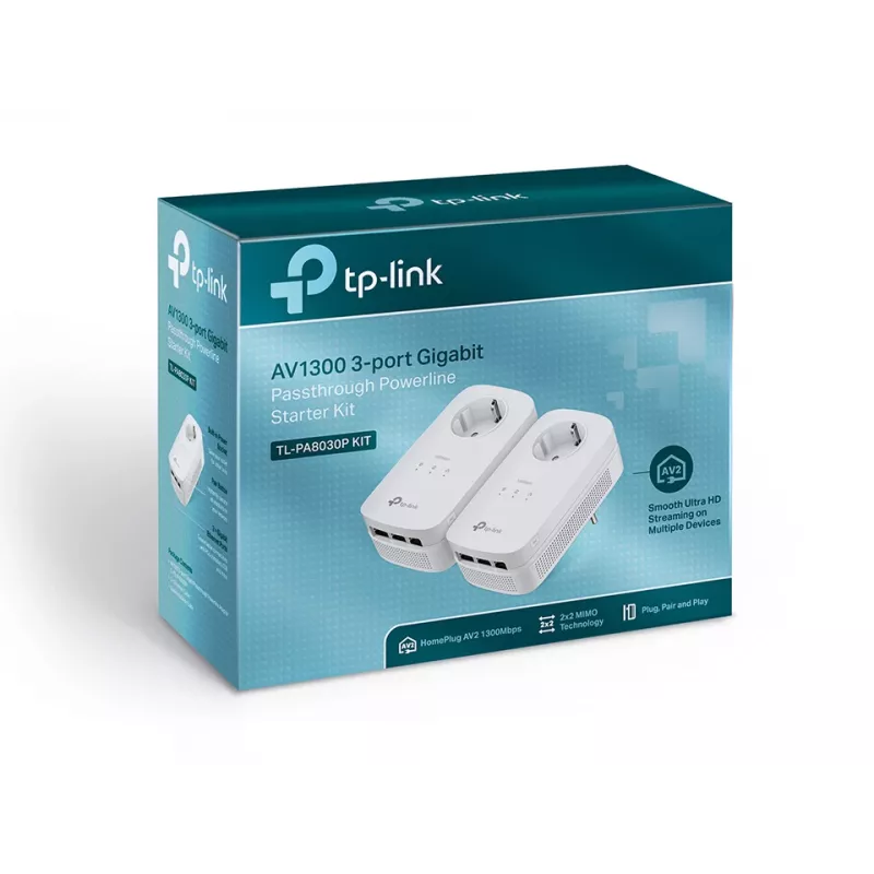 TP-Link TL-PA8030P KIT PowerLine Προσαρμογέας Δικτύου 1200 Mbit/s Ethernet LAN λευκό 2 τεμ.