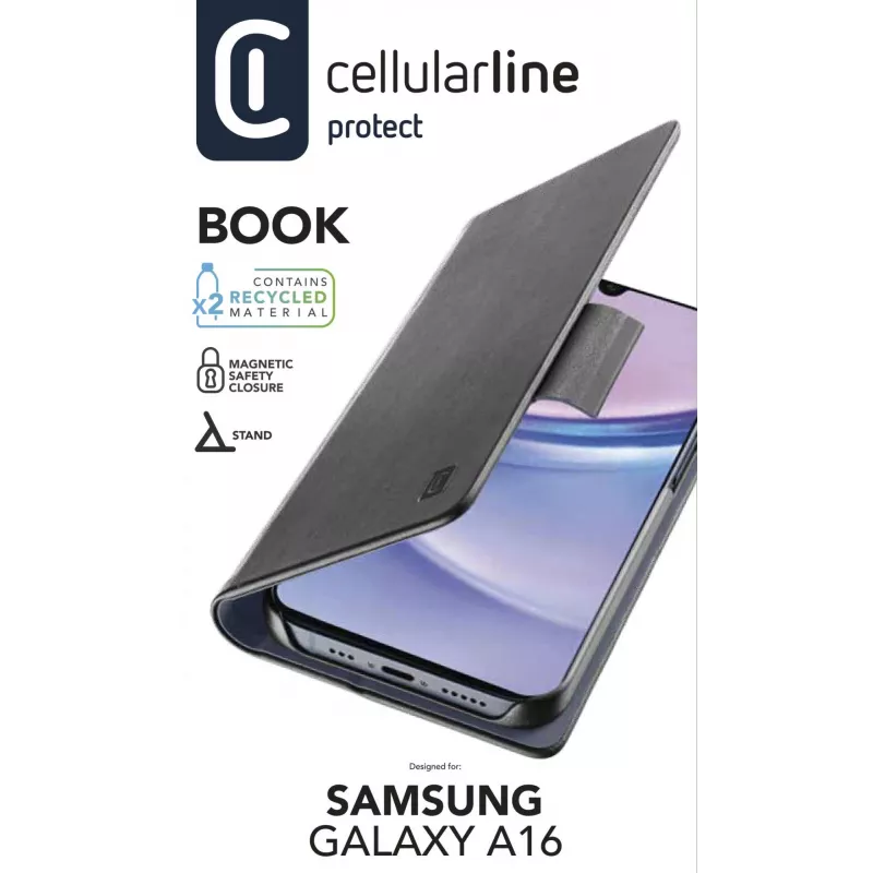 Cellularline Book - Galaxy A16 Θήκη βιβλίου με θήκη καρτών και μαγνητικό κλείσιμο