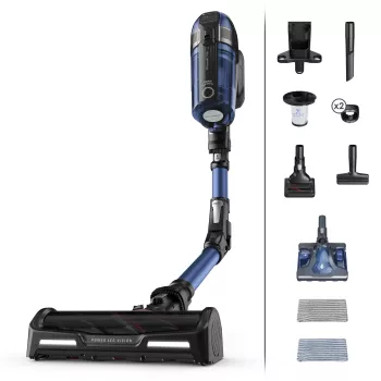 Rowenta X-Force Flex 12.60 Aqua RH98C0WO ασύρματη σκούπα stick 2 σε 1, για στεγνό και υγρό καθαρισμό, χωρίς σακούλα, 320 W, 25,9 V, μπλε/γκρι