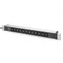DIGITUS 1U Αλουμινίου PDU για τοποθέτηση σε rack 12x C13 16A 230VAC 50/60Hz Βύσμα Σούκο