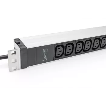 DIGITUS 1U Αλουμινίου PDU για τοποθέτηση σε rack 12x C13 16A 230VAC 50/60Hz Βύσμα Σούκο